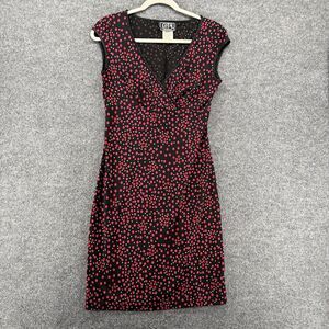 Vintage 90s City Triangles Dress Womens‎ M Black Polka Dots Pinup Retro